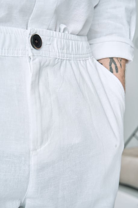 Linnen broek - wit - Image 3