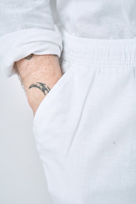 Linnen broek - wit - Image 4