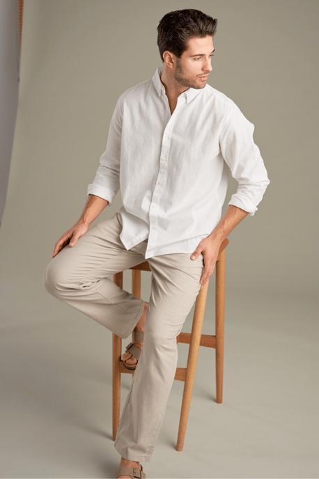 Linnen broek - Zand - Image 3