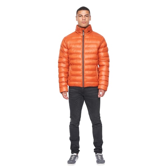 Duck and Cover Mens Shemmy 2 Layer Quilted Jacket (Orange) - Image 3