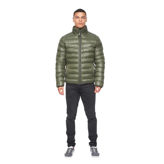 Duck and Cover Mens Shemmy 2 Layer Quilted Jacket (Olive) - Image 3