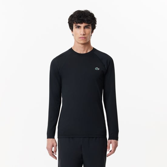 Men's Lacoste Slim Fit Stretch Sport T-Shirt in Black - Image 1