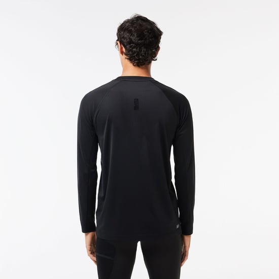 Men's Lacoste Slim Fit Stretch Sport T-Shirt in Black - Image 2