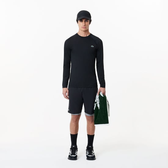 Men's Lacoste Slim Fit Stretch Sport T-Shirt in Black - Image 3