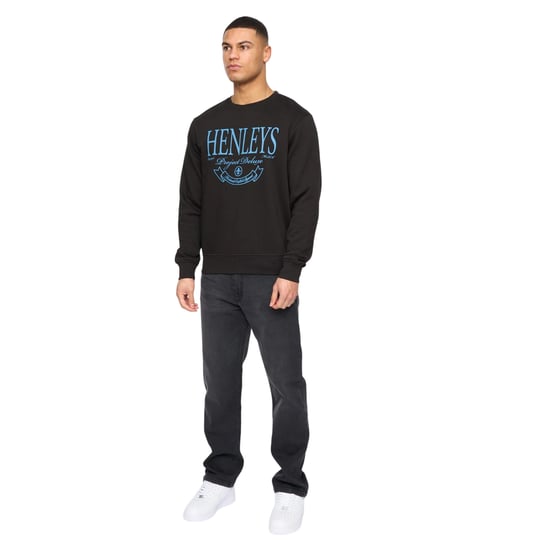 Henleys Heren Henbank Ronde Hals Sweatshirt (Zwart) - Image 3