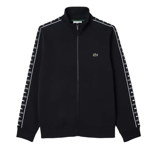Lacoste Heren Logo Strip Sweatshirt met rits (Zwart) - Image 1
