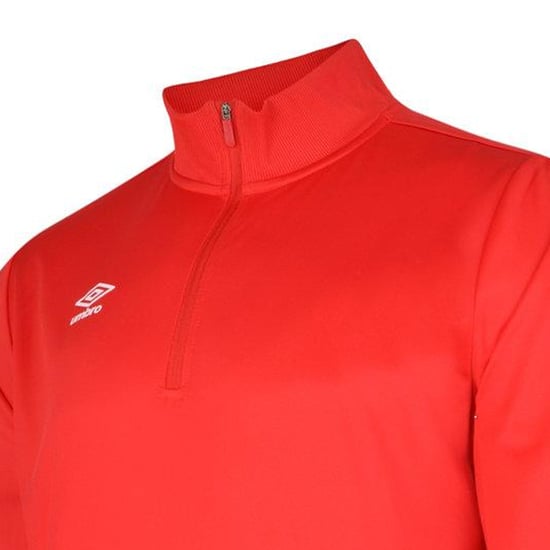 Umbro Mens Club Essential Half Zip Sweatshirt (Vermillion) - Image 3