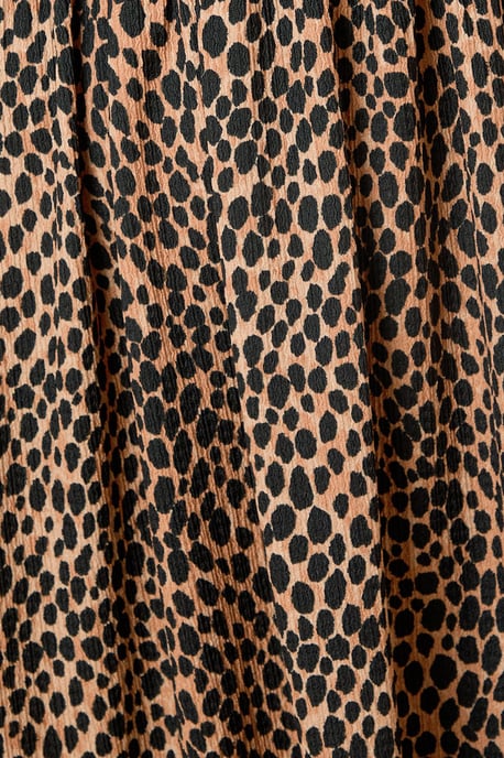 Animal Shirred Bodice Strappy Midi Dress - Image 5