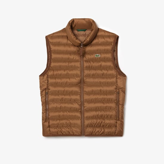 Men's Lacoste Water-Repellent Padded Gilet in Brown - Image 4