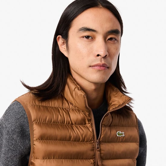 Men's Lacoste Water-Repellent Padded Gilet in Brown - Image 6