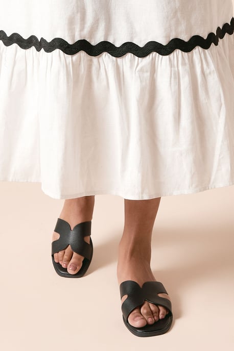 Carlotta Faux Leather Comfort Flat Sliders - Image 2