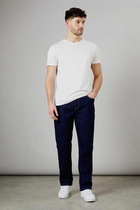 Rinse Wash Stretch Straight Fit Jeans - Image 1
