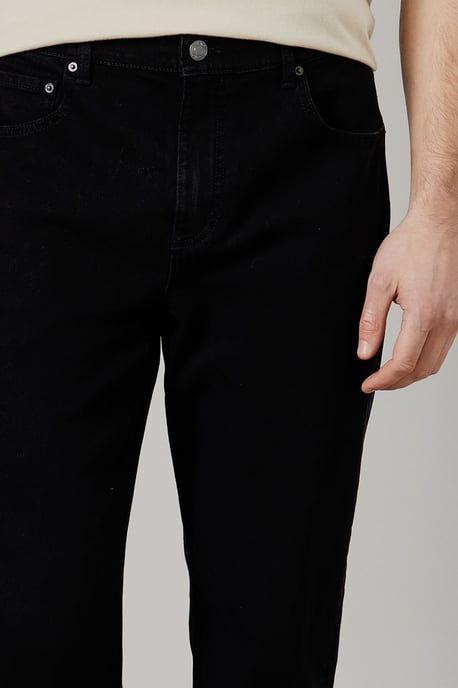 Black Stretch Straight Fit Jeans - Image 3