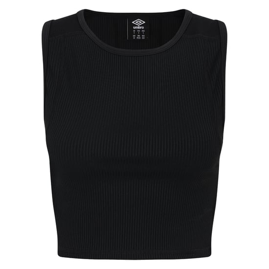 Umbro Dames/Dames Ribbed Crop Top (Zwart) - Image 1