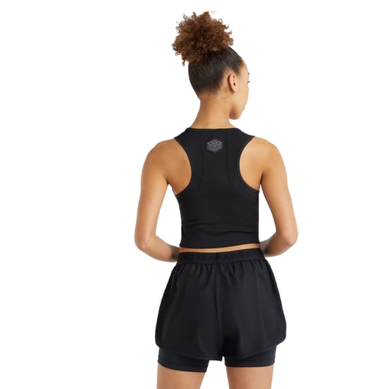 Umbro Dames/Dames Ribbed Crop Top (Zwart) - Image 2