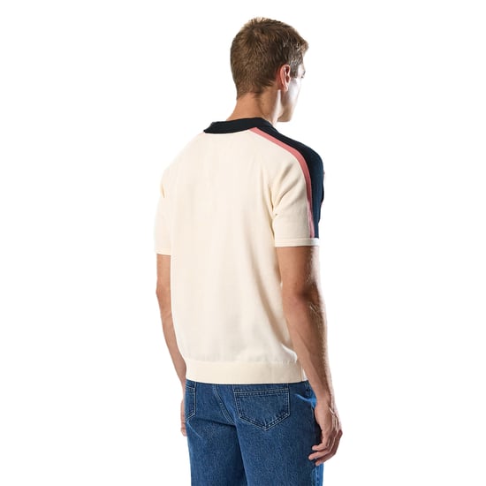 Umbro Mens Palet Percival Knitted Stripes Football Polo Shirt (White) - Image 2