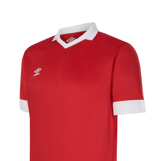 Umbro Childrens/Kids Tempest Short-Sleeved Jersey (Vermillion/White) - Image 3