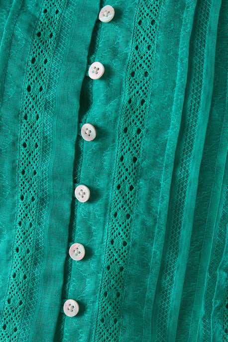 Cotton Dobby Trim Insert Boho Skirt - Image 5