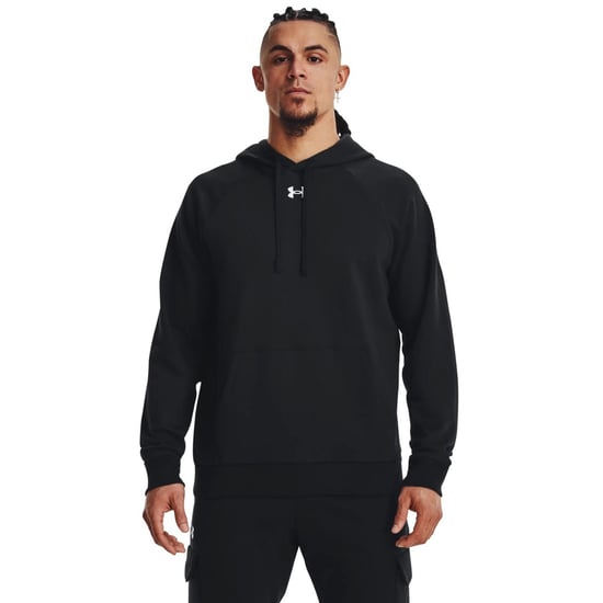 Under Armour Unisex Adult Rival Fleece Hoodie (Black/White) - Image 3