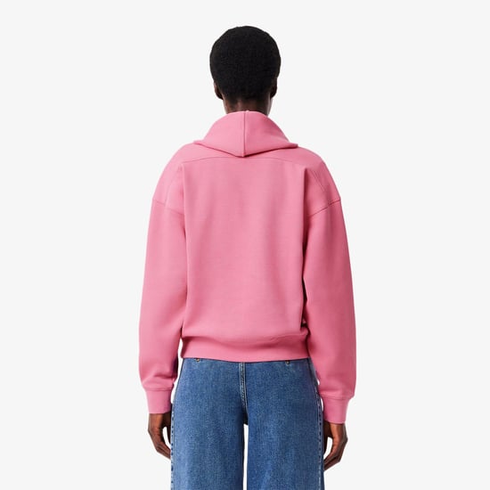 Women's Lacoste Zip-Up Piqué Hoodie in Pink - Image 2