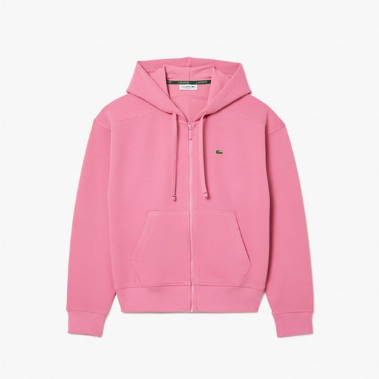 Women's Lacoste Zip-Up Piqué Hoodie in Pink - Image 4