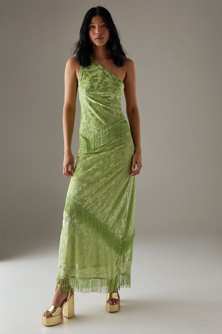 Devore Fringe Detail Midi Skirt - Image 2