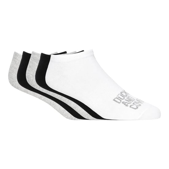 Duck and Cover Mens Fubel Trainer Socks (Pack of 5) (Black/White/Grey) - Image 1