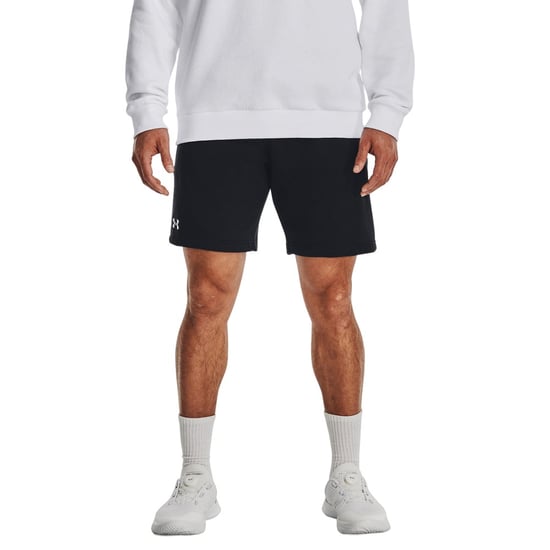 Under Armour Heren Rival Fleece Korte Broek (Zwart/Wit) - Image 2