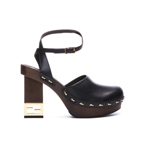 Decoratieve leren pumps met hak - Image 4