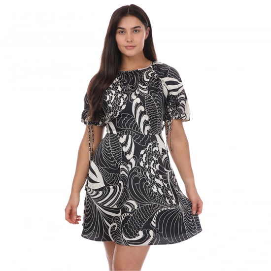 Ted Baker Dames/Dames Faridda Gedrukte Mini Jurk met Pofmouwen (Zwart) - Image 1