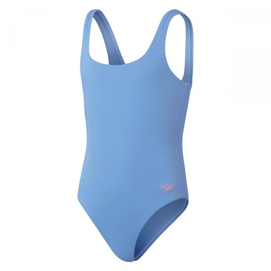 Speedo Texturerad baddräkt i ett stycke för flickor (Blå) - Image 1