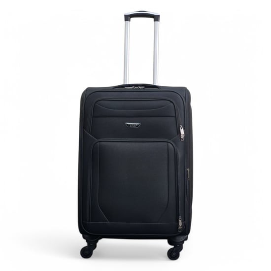 Zachte, lichtgewicht zwarte nylon reiskoffer met 4 wielen, vakantiekofferset - Image 6