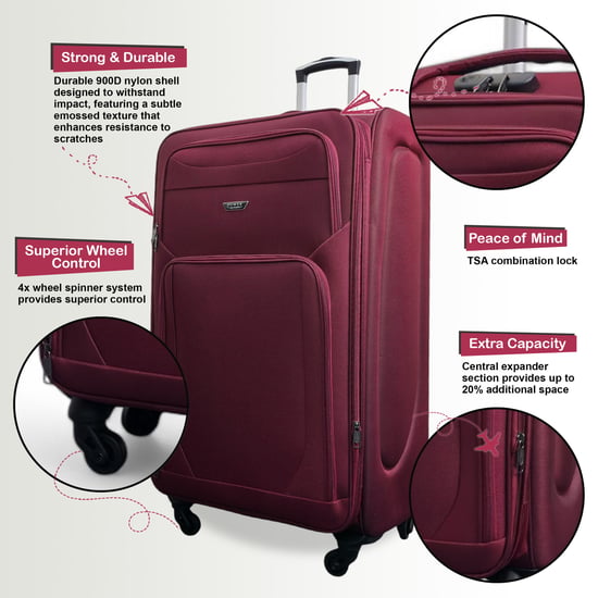 Zachte, lichtgewicht nylon kofferset met 4 wielen, reiskoffers en vakantietassen - Image 3
