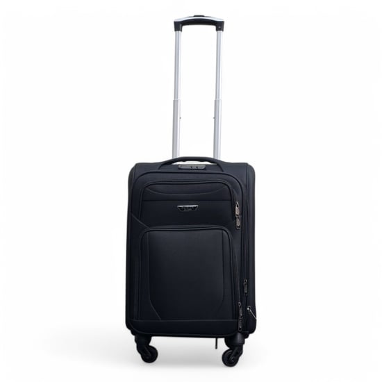 Zachte, lichtgewicht zwarte nylon kofferset met 4 wielen, reiskoffer en vakantietassen - Image 6