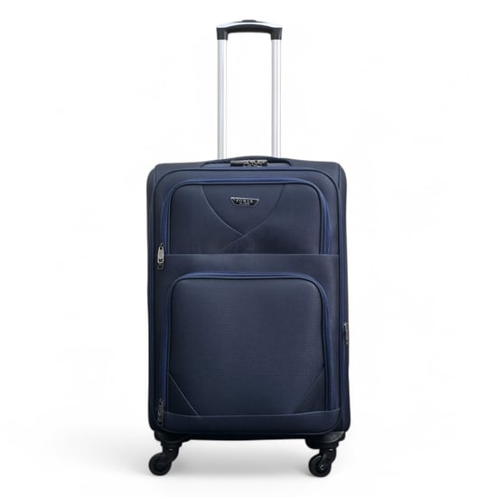 Zachte, lichtgewicht marineblauwe nylon reiskoffer met 4 wielen, vakantiekofferset - Image 6