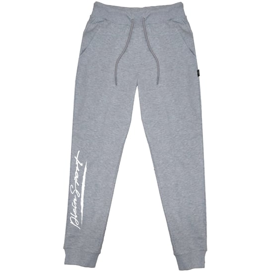 Plein Sport Large Signature Logo Grey Sweatpants - Image 1