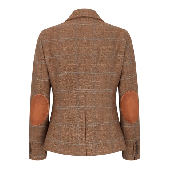 Dames Oak Brown 2-delige set Tweed Blazer Vest met visgraatmotief - Image 6