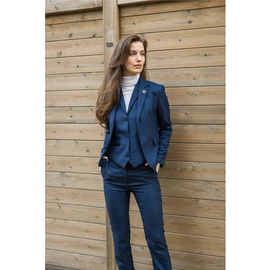 Women's Navy Three-Piece Tailored Fit Suit in Prince of Wales Check - Image 2
