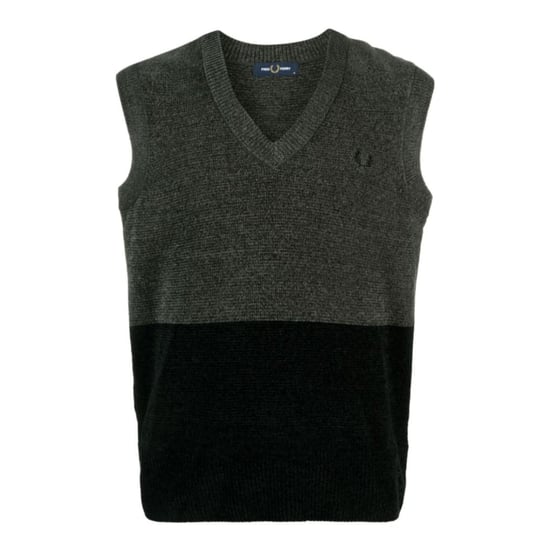 Fred Perry Field Green Colour Block Chenille Tank Top Vest - Image 1