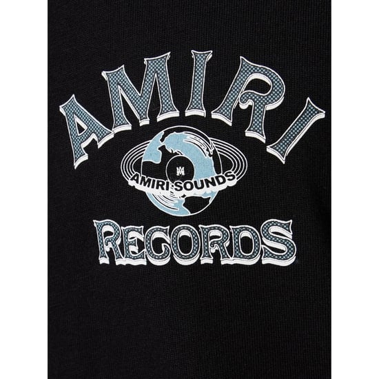 Amiri Global Records Logo Zwart T-shirt - Image 3