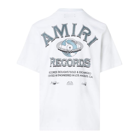 Amiri Global Records-logo wit T-shirt - Image 2