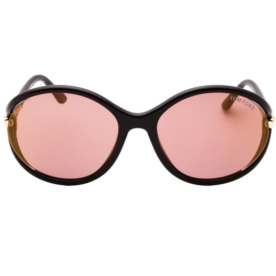 Tom Ford Solglasögon med glänsande mörkbruna bågar och rosébruna glas - Image 1