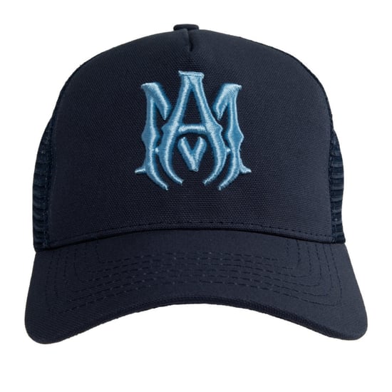 Amiri MA Logo Navy Blue Trucker Hat