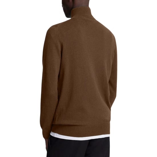 Lyle & Scott Plain Branded Cotton Merino Quarter Zip Wild Nettle Jumper - Image 2
