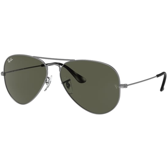 Ray-Ban Aviator Green Lens Grey Sunglasses - Image 1