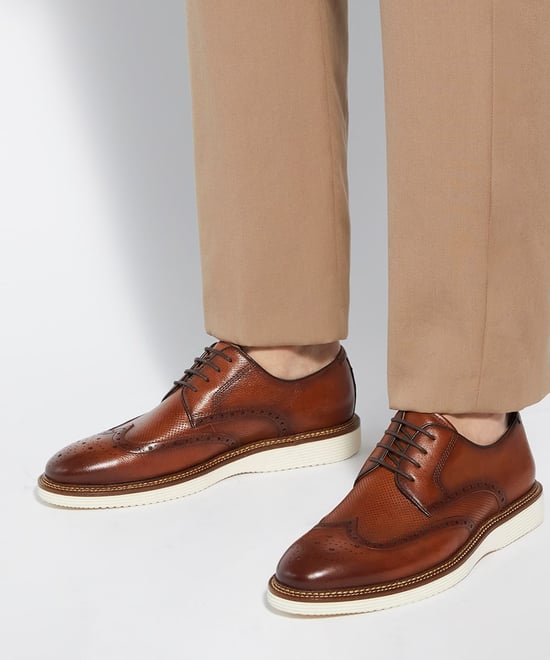 Dune Mens Benidictus - Nubuck Lace-Up Brogues - Image 3