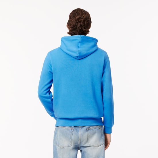 Men's Lacoste Organic Cotton Hoodie in Blue - Image 2