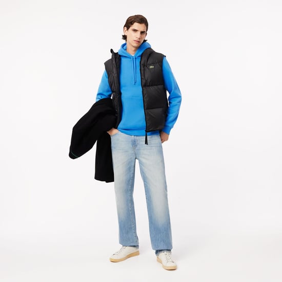Men's Lacoste Organic Cotton Hoodie in Blue - Image 3