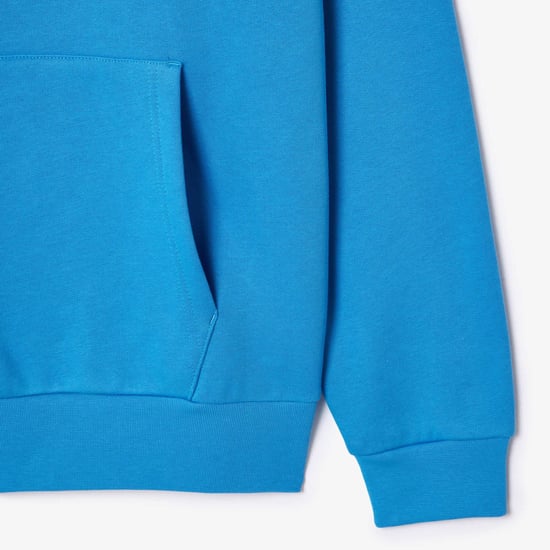 Men's Lacoste Organic Cotton Hoodie in Blue - Image 5