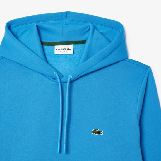Men's Lacoste Organic Cotton Hoodie in Blue - Image 6